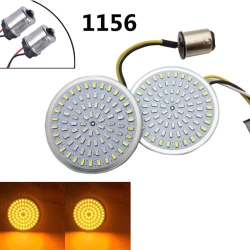 Marlaa Pair Smoked Bullet Front Turn Signals LED Lights Panel Compatible with Dyna Street Glide Road King Rear Led stop Light