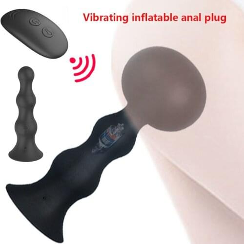 Male Prostate Massager Wireless Remote Control Inflatable Anal Plug Vibrating Butt Plug Anal Expansion Vibrator Sex Toys For Men