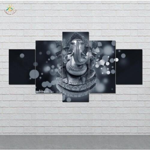 Lord Ganesh Wall Art HD Prints Canvas Art Painting Modular Picture And Poster Canvas Painting Decoration Home 5 PIECES