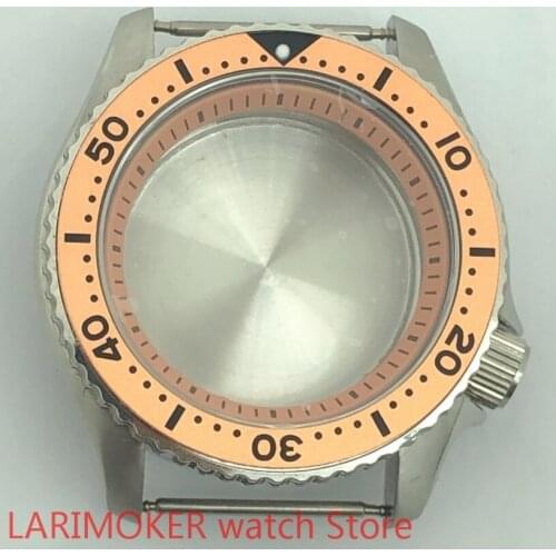 2021 Bligers new 45mm stainless steel high-quality orange NH35 case with sapphire glass is suitable for the NH35NH36 movement