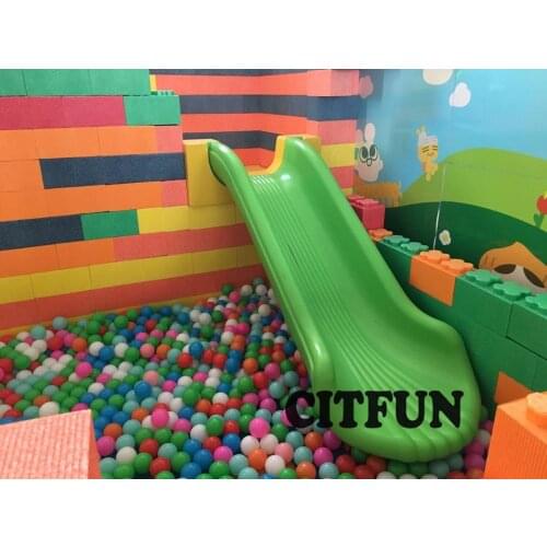 Pure color Slide for EPP foam building block park home educational indoor playground