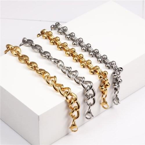 OUFEI Cuff Bracelets For Women Stainless Steel Bracelet Charms Metal Bracelet Femme Fashion Jewelry Accessories Free Shipping