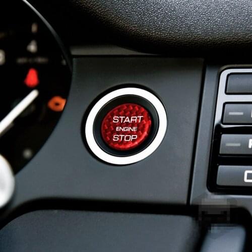 Genuine Carbon Fiber Car Start Engine Stop Button Sticker Fit For Land Rover Discovery Sport 2016-2019 Evoque 2014-2019
