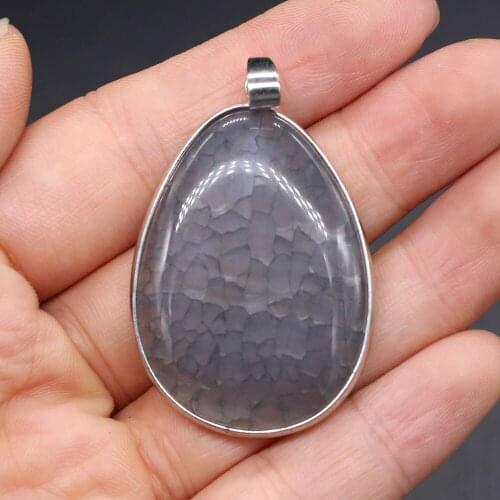 Charms Colorful Dragon Agates Pendant Drop Shape Natural Gem Stone Pendants for Women DIY Necklace Jewelry Making Accessories