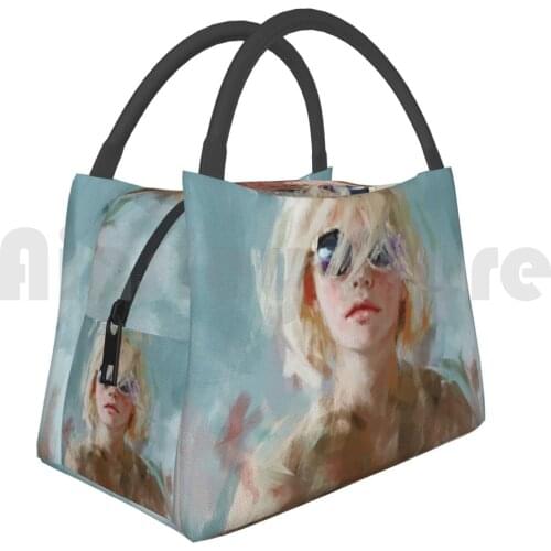 Portable Insulation Bag Portrait With Glasses Portrait Fine Art