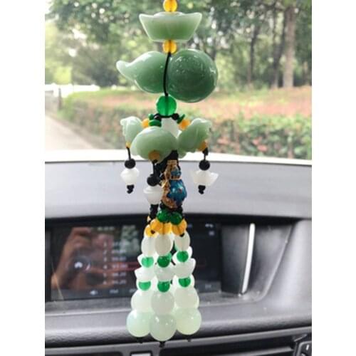 In and out of Ping An Lvyu lotus gilt car trailer accessories small yellow gourd ornaments pendant products car hanging