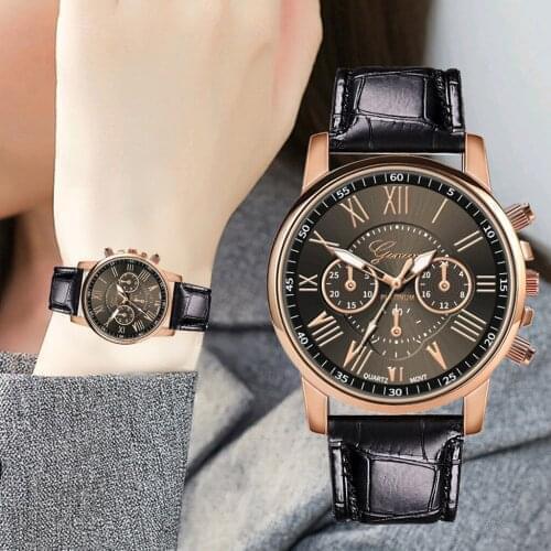 Leather Luxury Watch Stainless Steel Quartz Geneva Casual Wristwatches Business Watch Relogio Masculino Reloj Watch For Women