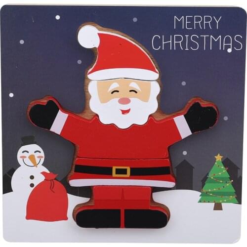 Christmas Wooden Puzzles For Kids Toddlers Xmas Tree Jigsaw Puzzles Holiday Educational Puzzle Toy Christmas Party Bag Fillers