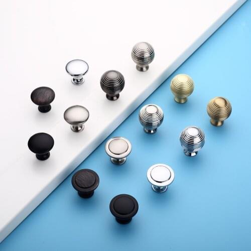 Cabinet Knobs Mushroom-type Black Single-hole Pull Hand Modern Simple Round Twist Wardrobe Cabinet Round Zinc Alloy Drawer Handl