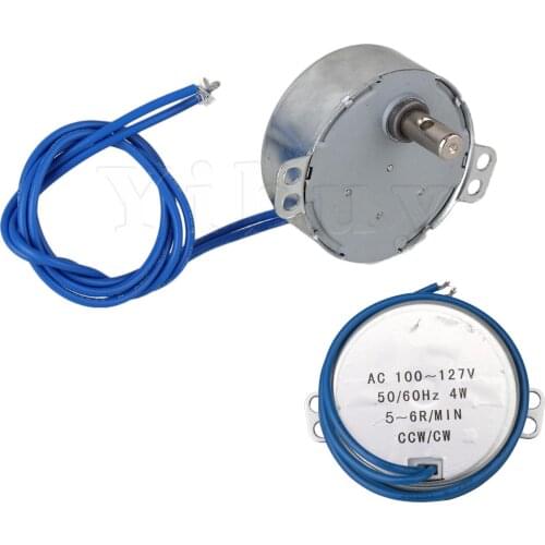 Synchronous Motor 50/60Hz AC 100-127 V 4W 5-6 RPM CCW/CW TYC-50 Silver