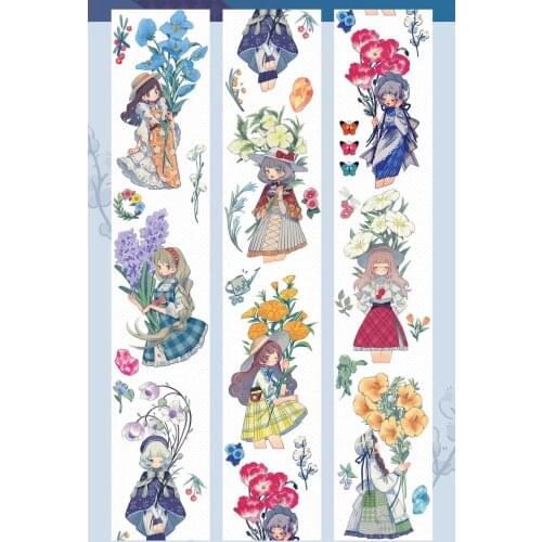 Fairy Flower Girl2 Washi Tape for Card Making Bullet Journal DIY Scrapbooking Decorative Sticker