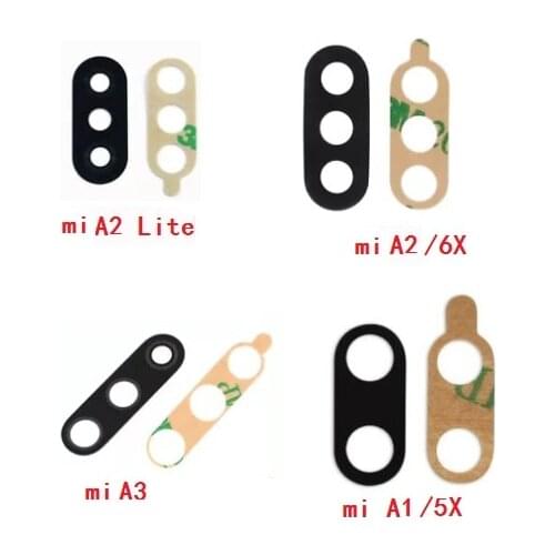 50 Pcs For Xiaomi Mi A2 lite A1/5X 6X A2 MI A3 Rear Back Camera Lens Glass With Glue