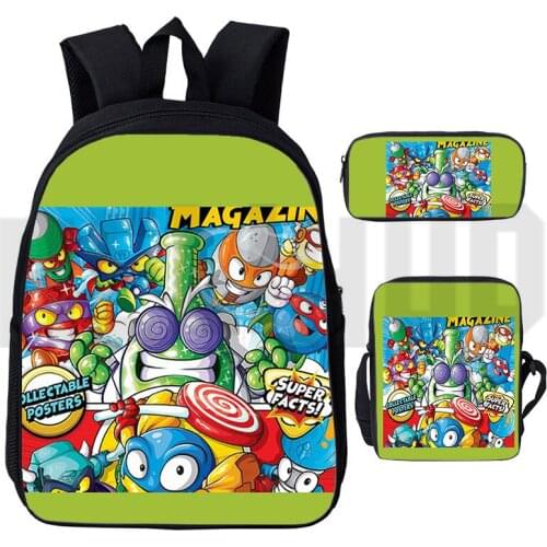 3 Pcs/Set Laptop Book Bag Superzings Bag 3D Print Schoolbags Super Zings Series 5/6/7 Backpack Men Women Anime Harajuku Teenager