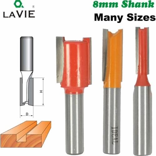 LA VIE 1pc 8mm Shank Wood Straight Knife Corner Router Bit Trimmer Cleaning Flush Milling Cutter Edge Woodworking Bit MC02016