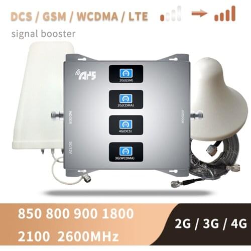2G 3G 4G Cellular Amplifier 850 800 900 1800 2100 2600Mhz Cell Phone Booster Four-Band Mobile Signal Repeater LTE GSM UMTS DCS