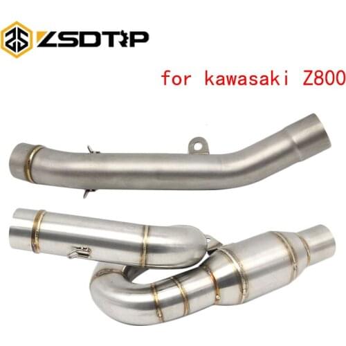 ZSDTRP Motorcycle Exhaust System Link Mid Pipe Tip Escape for Kawasaki Z800 2012-2017