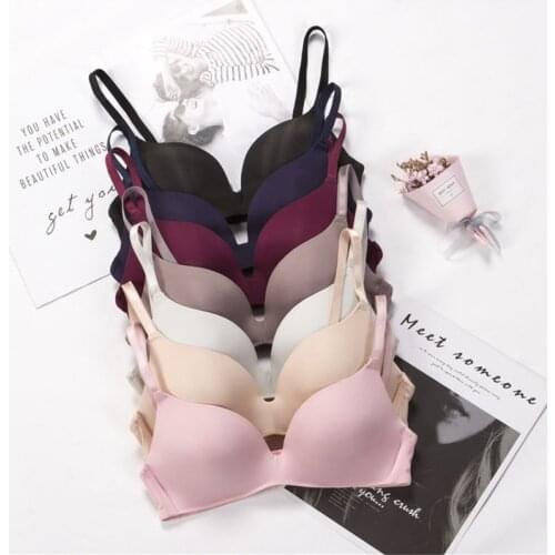2021Wire Free Push Up Bra Solid Seamless Soft Bras for Women Double Breasted Sexy Lingerie Comfort Breathable Bralette Sport Bra