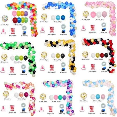 113pcs/set Black Gold Latex Balloons Arch Kit Confetti Latex Ballon Wedding Birthday Party Garland Baby Shower Backdrop Decor