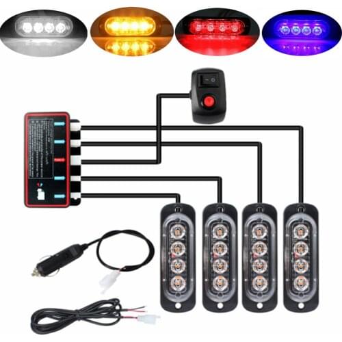 16LED Stroboscopes For Auto Car Emergency Light Stroboscope 12v LED Light Emergency Warning Flashing Light Car Help Flashlight