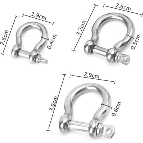 2pcs Outdoor Survival Paracord Bracelets Shackle Screw Pin Shackle Buckle Dropshipping