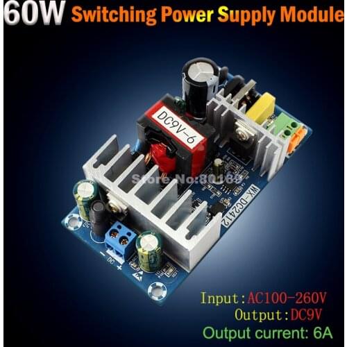 AC-DC Switching Power Module AC110-260V 110V220V to DC 9V 6A 60W Power Bare Board
