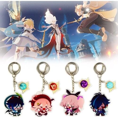 Anime Game Genshin Impact Acrylic Keychain Delicate Craft Mengpa Key Chain Delicacy Car Pendant Small Decoration Key Ring Gift