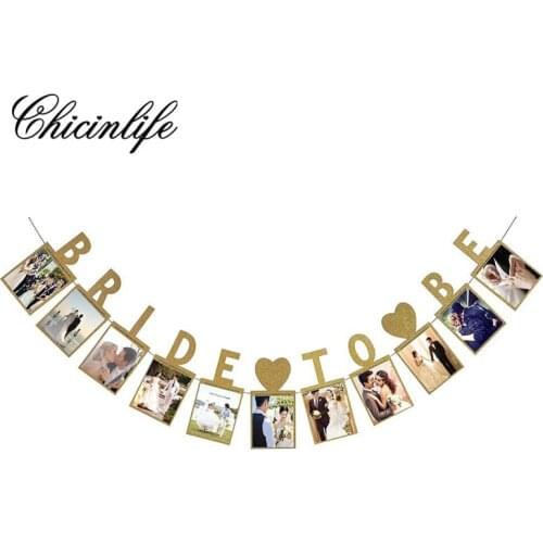 Chicinlife 1set bride to be Wedding Photo Signs Banner Bachelorette Hen Party Photo Booth Props Garland wedding decoration