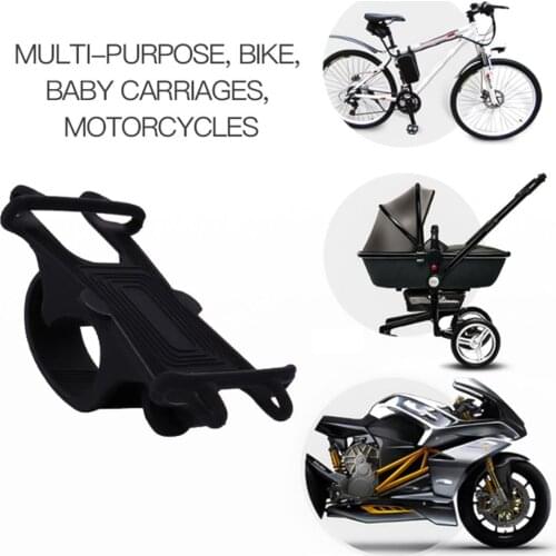 Stroller Bike Phone Holder Silicone Adjustable Pull Button Anti-shock Phone Holder Mount Bracket Baby Stroller Accessories