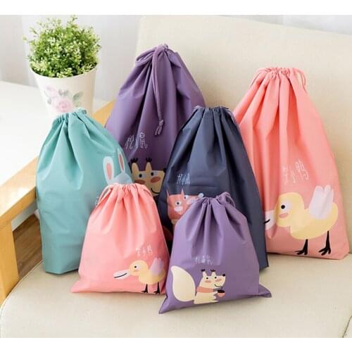 Travel Suitcase Underwear Packing Bag Cosmetics Drawstring Clothing Shoes Organizer Pouch Dust-proof Cartoon Storage Bag