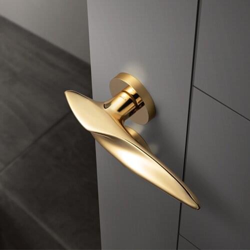 Gold/zinc alloy Door Lock Interior Home Door Handle Interior Lock Anti-theft modern Furniture Gate
