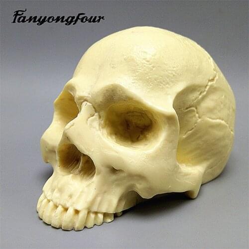 Skull Silicone Mould Fondant Cake Mould Resin Gypsum Chocolate Candle Candy Mould Free Shipping