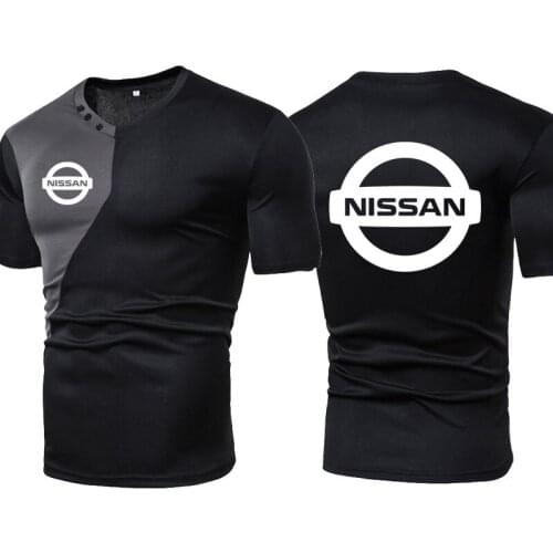 NEW High Quality Cotton Men T-shirt Nissan Car Logo Printing Summer Casual Colorblock Short Sleeve Men T-shirt Men tops