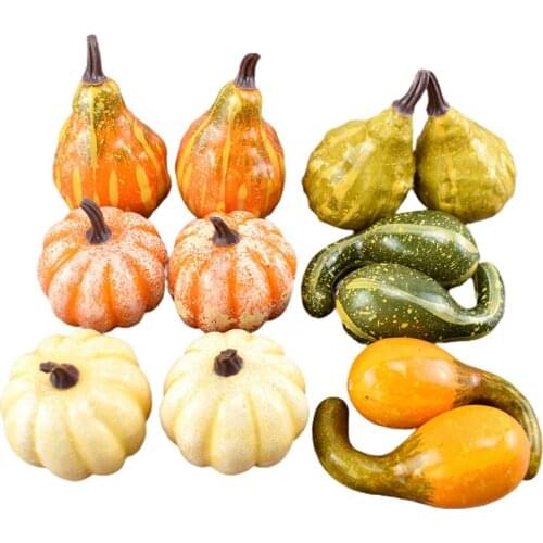 12PCS Halloween Simulation Pumpkins Artificial Foam Pumpkin Models for Halloween Home Party Decoration