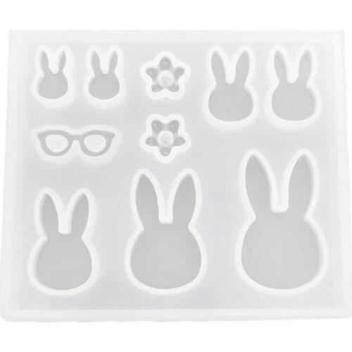 DIY jewelry tool silicone mould rabbit flower epoxy resin pendant craft mold