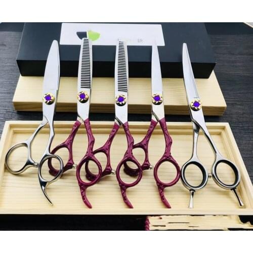 6 Professional Hair Salon Structure Scissors Set Cutting Barber Haircut Thinning Shear Scissors Hairdressing Hair Tools Scissors