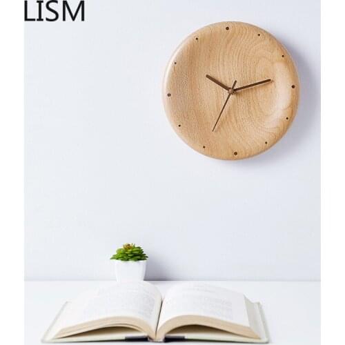 Wall Clock Nordic Design Mute Wall Clock Bedroom Living Room Simple Wooden Wall Clock Clocks Wall Home Decor Living Room Horloge