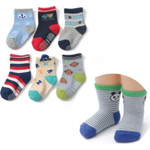 12pairs/lot Mix Colors Baby Kid Socks Slip-resistant Children Boy Socks Baby Socks