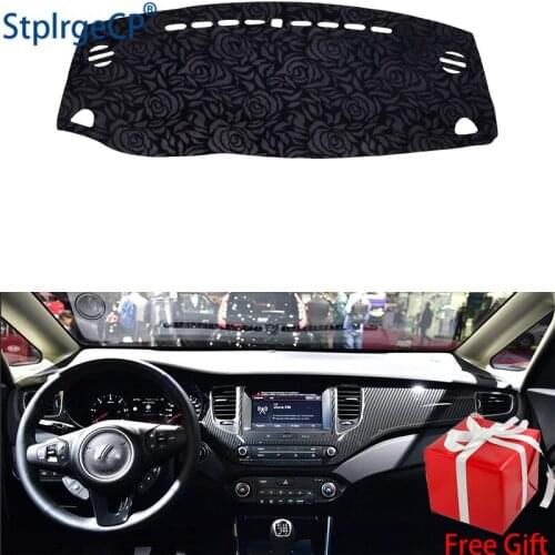 Latest Rose Pattern Non-slip Car Dashboard Cover Dash Mat Pad DashMat ANti-UV Car Sticker for kia carens 2013-2016 Car Styling