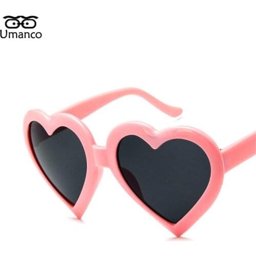 Umanco 2021 Romantic Cute Heart Sunglasses Women Vintage Sun Glasses Pink/Red Color Female Eyewear Personality Goggles for Girl