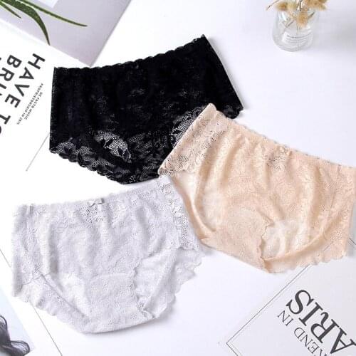 Tmall sexy lace hearts in the buttocks pants waist hollow-out perspective the clip hip cotton ms non-trace briefs
