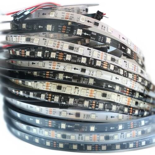 1m 2m 5m DC 12V WS2811 5050 RGB Addressable Led Pixel Strip Light Full Color Ribbon Flexible Digital Led Strip Tape External IC