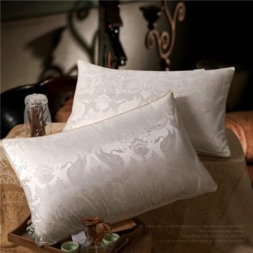Goose Down Pillows for Sleeping Bed Pillows 100% Breathable Tencel like silk Skin-Friendly Soft, Standard Size Pillowcase Insert