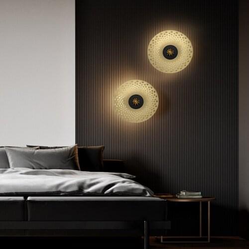 Post-modern wall lamp LED bedroom bedside lamp TV background wall lighting copper luxury indoor creative personality lamps