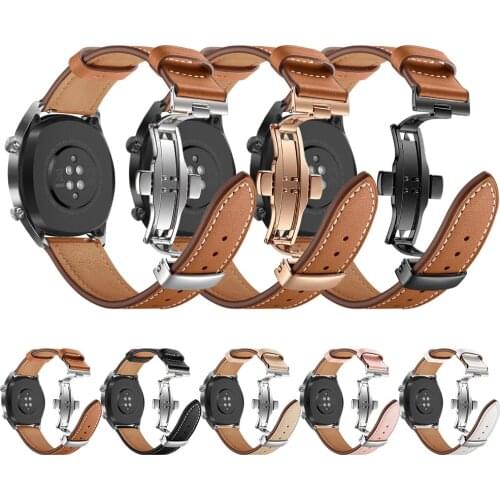 20MM 22MM Genuine Leather Strap for Samsung Galaxy Watch 3 Band 41mm/45mm/42mm/46mm/Active 2 Bracelet for Huawei GT 2/Pro Belt