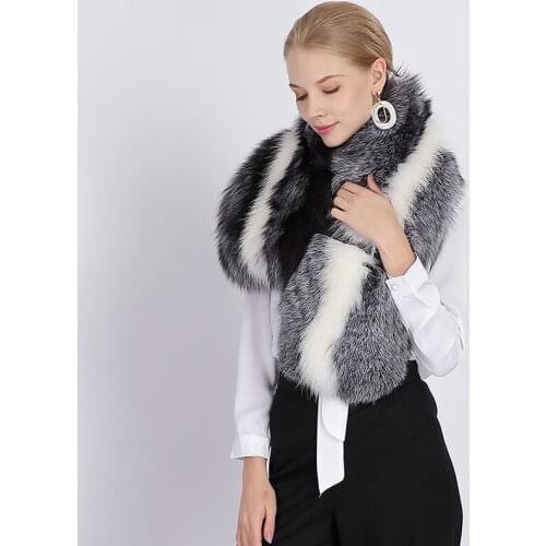 Shawl With Scarf Dual-use 2021 New Winter Real fox fur Raccoon Fur Shawl Female Real Fur Scarf