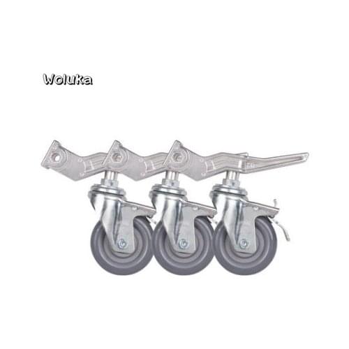 3pc Tripod steel casters Removable With brake rolling casters Photo light stand Multi - directional wheels Heavy steel legs T18