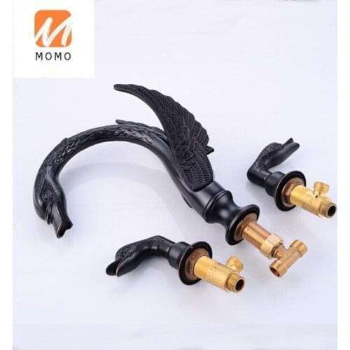 Bathroom Swan ORB black Brass Basin Sink Faucet Mixer Tap