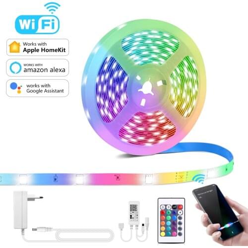 Compatible Apple Homekit Alexa/Google Home WIFI LED Strip light Siri Voice App Control For Smart House Decor Backlight Lighting