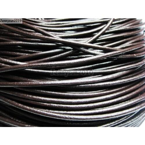 Dark Brown 1.5mm Thickness Genuine Leather Cord Thread For Diy Bracelet Necklace Leather Cord Jewelry Making 100Meter/pack