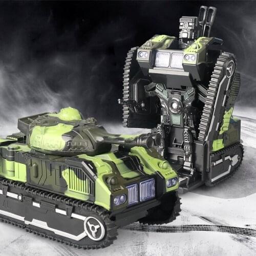Transformation Electric Tank Universal Transform Robot Car With Light Music Deformation Robot Toy Kids Gift